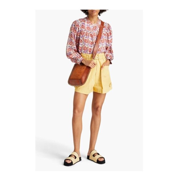 ISABEL MARANT Ritonea gathered printed silk blouse - Picture 2 of 6